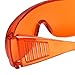Calabria 1003 Orange Fitover Dental Safety Glasses Protection for Teeth Whitening LED Light Eye Shield Red Light Goggles Blue Light Blocking Glasses Fit Over Prescription Glasses Anti Scratch Fog