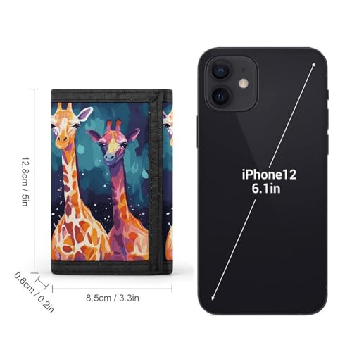 Colorful Giraffe Fans Lovers Trifold Wallet for Men - Money Clip Slim Wallets with Multiple Card Slots Minimalist Small Front Pocket Wallet for Everyday Carry2