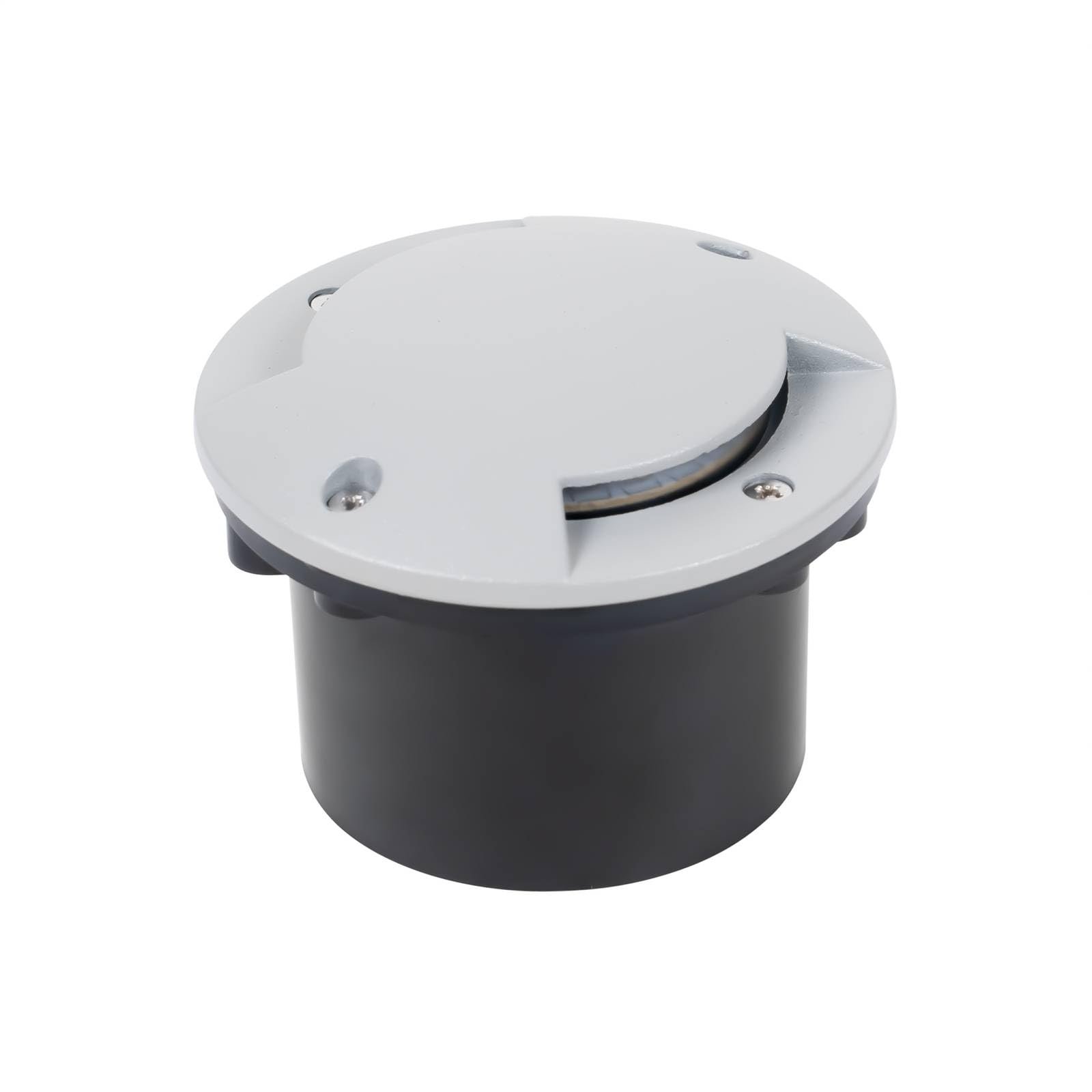 Lindby Silver (Ral 7036) Outdoor Led Ground Light Mains Powered, Garden Recessed Floor Spotlight Buried Uplighter 0.6W Warm White Built-In Ø 10 Cm Ip65 Aluminum Modern Style For Gardens Driveway Patio