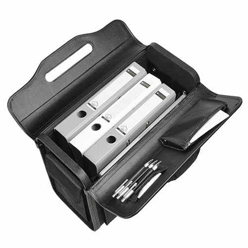 Alassio 45057 - Pilotenkoffer VERONA, aus hochwertigem Leder, ca. 49 x 35 x 24 cm, schwarz