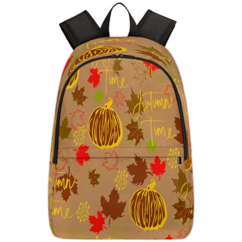 Sac à dos d'Halloween citrouille de 17,4 L pour voyage et école décontracté