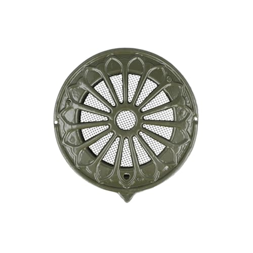 MS Beschläge Rejilla de ventilación de aspecto antiguo, rejilla de ventilación, antiinsectos, rejilla de conexión para edificios antiguos (verde, tamaño de conexión 150 mm)