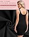 SLIMBELLE Built In Bra Shapewear Dress Slip For Women Square Neck Cami Tummy Control Full Slip Shaper Under Dresses Black XL