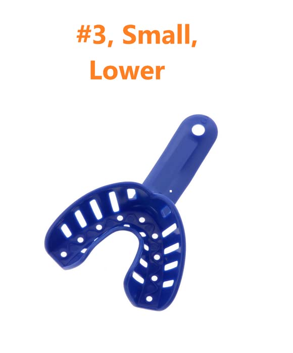 AmeriCan Goods 10/Pcs Dental DuraLock Plus Ortho Impression Trays Upper/Lower Dental Impression Tray for Adult/Children (#3 Small Lower)