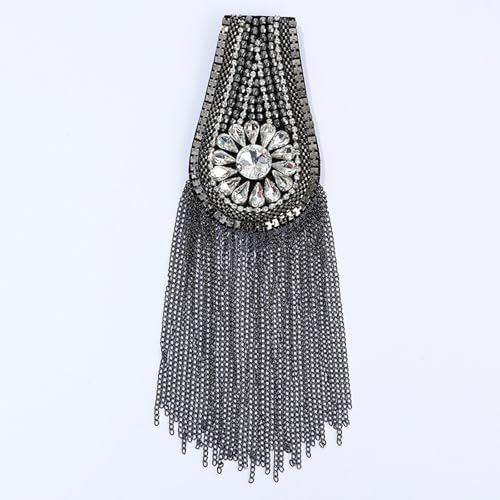 Épaulette rétro à franges en strass pour réparer et customiser vos vestes - 5