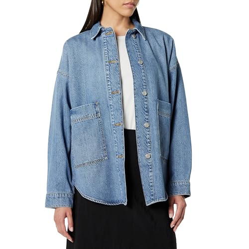 The Drop Women's Pilar Long Denim Shirt Jacket