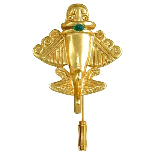 Image of Colombian Emerald & Multi-Material Options | Quimbaya Flyer Lapel Pin | Ancient Alien Golden Jets Collection