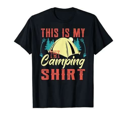 This Is My Camping Shirt Donna Uomini Bambini Tenda Retro Vintage Maglietta