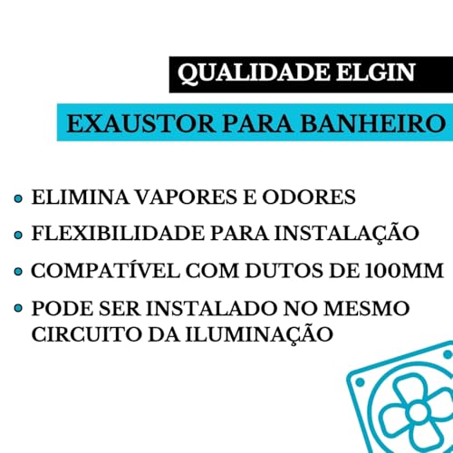 Exaustor Para Banheiro Silencioso 100mm 127v Lavabo Cheiro Vapor Elgin