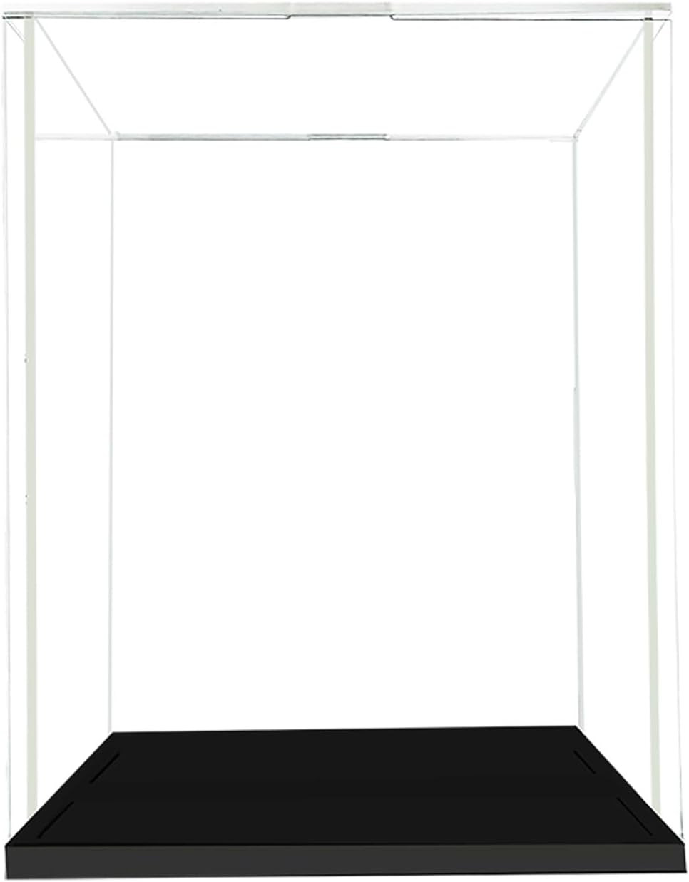 ROFBIHG Clear Acrylic Display Case for Trophy, Collectibles, Large Souvenir Display Box with White/Black Acrylic Base, Self-Assembly Dustproof for Action Figures Toys/Models(Black,H35cm,L50xW25cm)