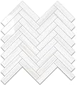 Vamos Tile Glossy Dolomite White Peel and Stick Backsplash Tile - 10 Sheets Herringbone PVC Self Adhesive Tiles Stick on Wall Tile for Kitchen, Bathroom and Fireplace