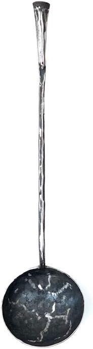 Hand Forged Iron Egg Spoon, Long Handle, Artisan-made, 19.5”x5”