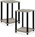 Furinno 2-99800GYW Stylish End Table, 2-Pack, French Oak Grey/Black