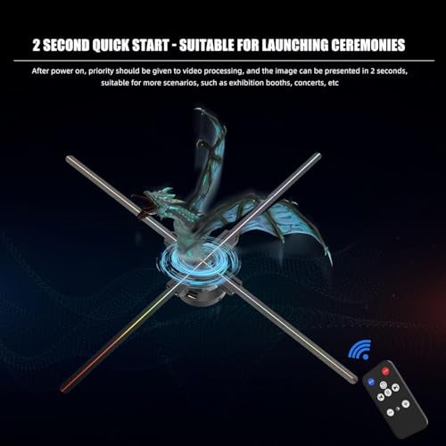 Image of 3DHologramFan,Missyou 23.6 inch 3DHologramfan Projector HD LED Advertising Display with Remote and Bluetooth and Splicing,700 Video Library for Business Store Signs,Bar,Party,Halloween,Stage Lights
