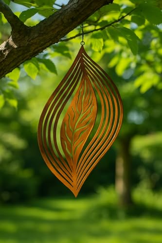 Der-Porzellan-Laden Windspiel Blätter aus Metall, 37 x 20 cm,...