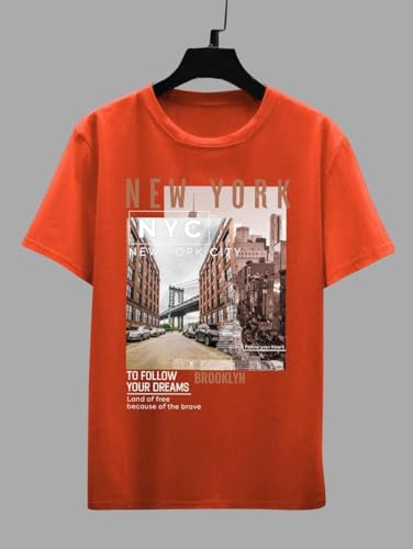Image of CHKOKKO Mens Polyester Stylish Oversized T Shirt for Daily & Casual Wear Printed Design with Drop Shoulder & Half Sleeves