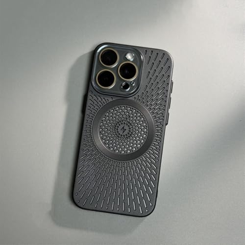 Protection thermique iPhone 15 étui magnétique noir avec cache-objectif titane