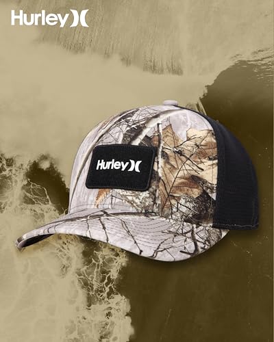 Image of Hurley Mens Trucker Hat - Flexible Quick Dry Fairway Mesh Trucker Hat for Men with Snapback Closure - Classic Mens Caps