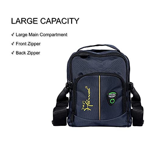 Image of Hawai PVC Coated Water Resistant Polyester Nylon Casual Sling Messenger Side Bag for Office College Outdoor Travel Daytrip-PUBWC1 for Men Women