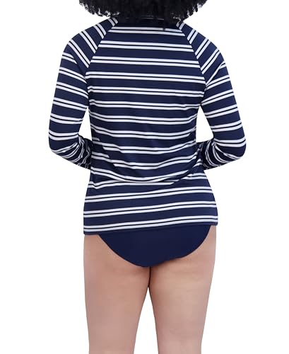 Image of Nautica Women's Long Sleeve Rashguard - Quick-Dry, UPF Protection, Swim Shirt, Pool, Beach, Hiking, Yoga, Volleyball