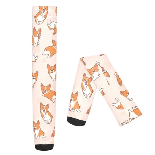 Image of Cartoon Corgi Women's Thigh High Socks Long Over Knee Socks Thick Leg Warm Boot Stockings