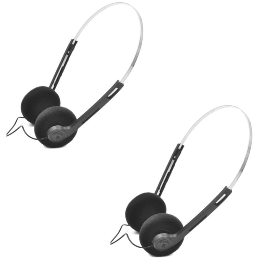 WLngtv 2 Pcs Retro On Ear Headphones, Wired Stereo Headphones, Lightweight Portable Headphone with...