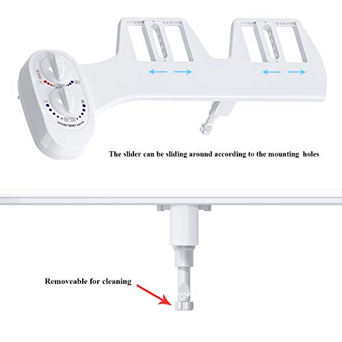 Reboot Non Electric Bidet Toilet Attachment Hot and Cold Self-Wash Manual Fresh Water Spray Bidet Spray with 2 T-Adapter Adjustable Water for Better Hygiene
