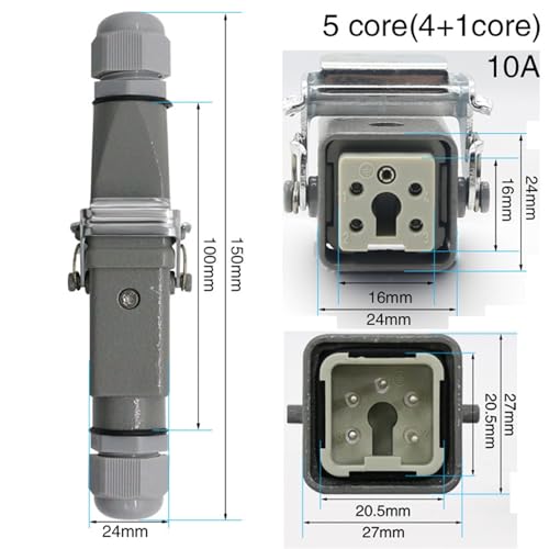 Conector industrial resistente 8 pines 250V 10A miniatura 5