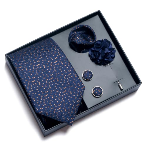 Image of joy alice 70 Colors Ties Set Men Mixed Color Necktie Handkerchief Cufflinks Brooch 3.15 Formal