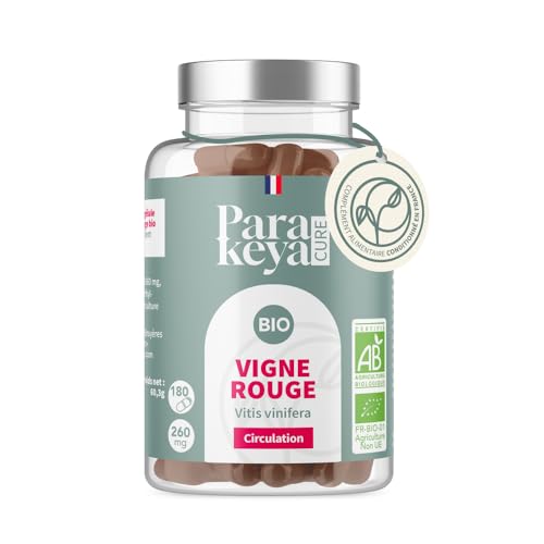Parakeya - Vigne Rouge Bio 260 mg | Circulation | Complément alimentaire | 180 gélules