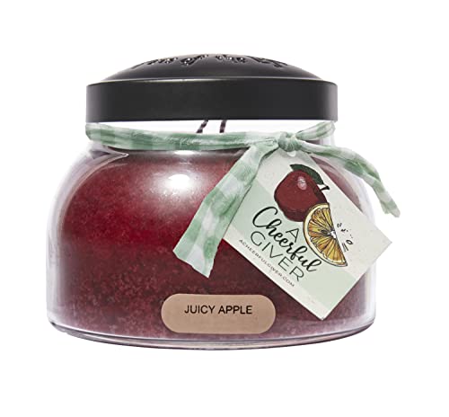 A Cheerful Giver - Juicy Apple Mama Scented Glass Jar Candle (22Oz) With Lid & True To Life Fragrance Made In Usa #TOP21