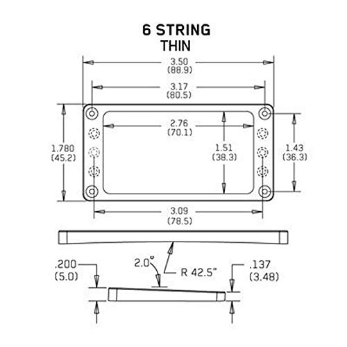 Moldura EMG Para Captador Humbucker - Arched Thin .200