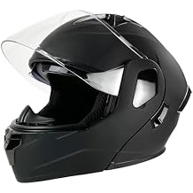 Motorcycle Helmet, Full Face, Matte Black, DOT Certified, Flip-Up Design