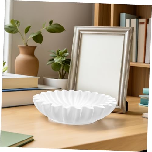 Cuenco decorativo de resina con diseño delicado blanco LALADEFIEE 7