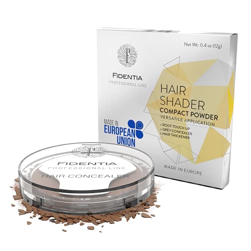 Fidentia Hair Shader 12g | Made in EU | Haar Concealer Puder zur Haarverdichtung, Ansatz & Geheimratsecken kaschieren - Mittelbraun