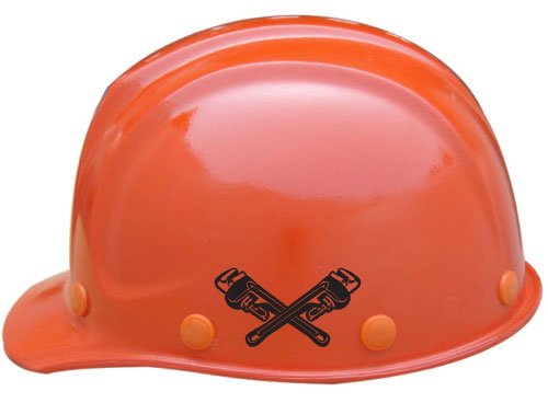 Crossed Pipe Wrench Vinyl Decal Small