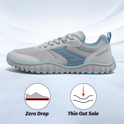 Image of HOBIBEAR Wide Barefoot Shoes for Womens Mens Minimalist Trail Running Hiking Sneakers Comfortable Lightweight