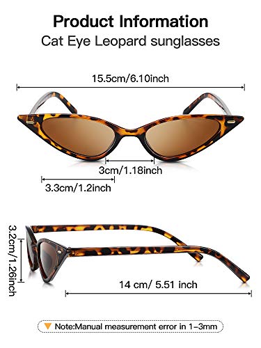 Frienda Vintage Cat Eye Leopard Sunglasses Retro Cat Eye Sunglasses for Women Men Classic Retro Designer Style Leopard (Brown)2