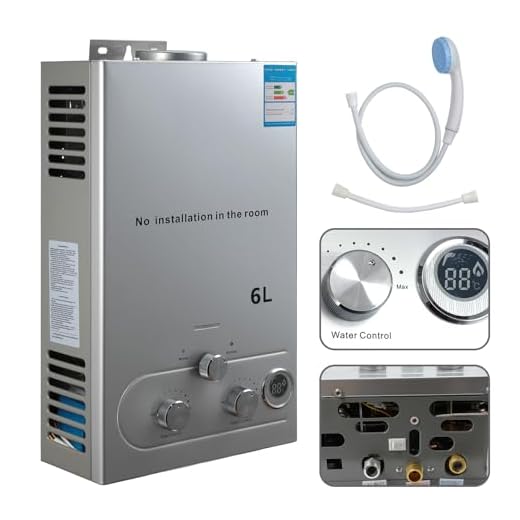 Calentador de agua de gas GLP, calentador de agua instantáneo de gas, modos de invierno y verano, protección contra sobrecalentamiento, con cabezal de ducha y fontanería, para el hogar, exterior,