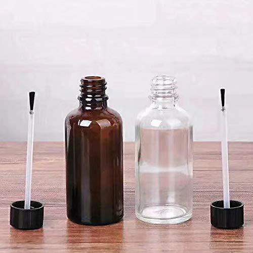 Teensery 4 Pcs 20ml Empty Refillable Nail Polish Bottles Glass Nail Varnish Bottles Containers with Brush Cap for Nail Art (20 ml)2