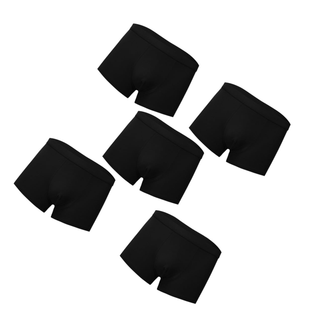 HEMOTON 5piezas Calzoncillos de Hombre Pack Algodón Puro Transpirable Elástico Talla Negros para Uso Diario