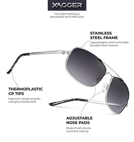 Image of Polarized Brow Bar Aviator Sunglasses for Men Pilot Military Style Metal Frame Driving Shades UV400