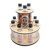 Shot Cake Party Display for Mini Liquor Bottles | 21st Birthday holiday celebration decoration centerpiece Natural Wood color