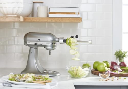 KitchenAid 5-Blade Fruit and Vegetable Spiralizer Attachment, KSM1APC | Fits all KitchenAid Stand Mixers, 5 Blade Spiralizer with Peel, Core, and Slice, blades top rack Dishwasher-safe - image 6