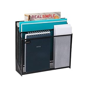 Mind Reader Vertical File Storage, Desktop Organizer, Workspace, Office, Metal Mesh, 12.5″ L x 3.75″ W x 11.5″ H, Black