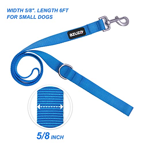 Azuza 3 Pack Nylon Dog Leashes,Strong & Durable Basic Style Leash With Easy To Use Collar Hook,Available In Multiple Lengths For Puppy Small Medium And Large Dogs, Royal Blue/Blue/Wathet #TOP2