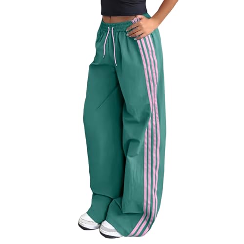Pantalon rayé côtés slouchy palazzo au design fluide et rétro années 2000