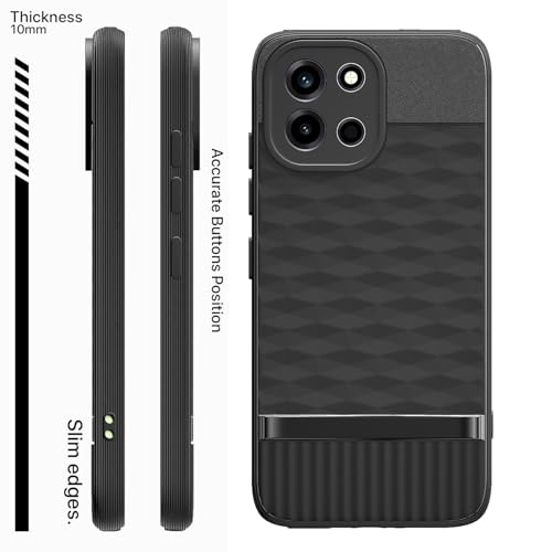 Image of Pikkme Back Cover for OnePlus Nord 6 5g Camera Protection 3D Hexa Cube Design Silicone Protective Bumper Case (Black)