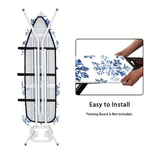 Image of Nuxovilar Blue Snowflake Ironing Board Cover 15x54 Inches Polyester