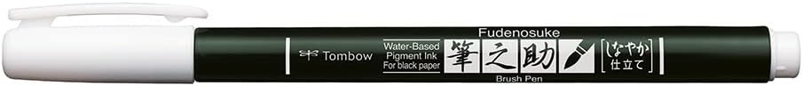 Brush Pen Fudenosuke pastel for black paper, white